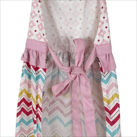 Circo Girls Kids Floral and Chevron Print Ruffle Kitchen Apron Pink - Picture 4 of 6